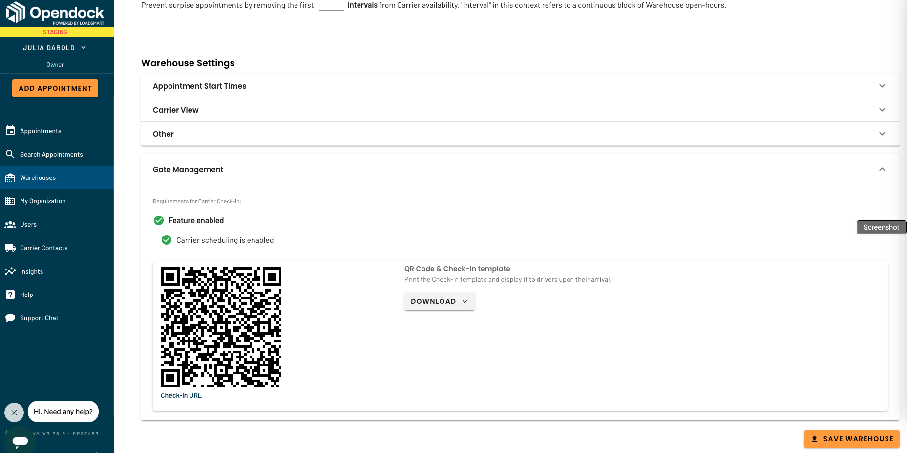 Carrier Self CheckIn Loadsmart