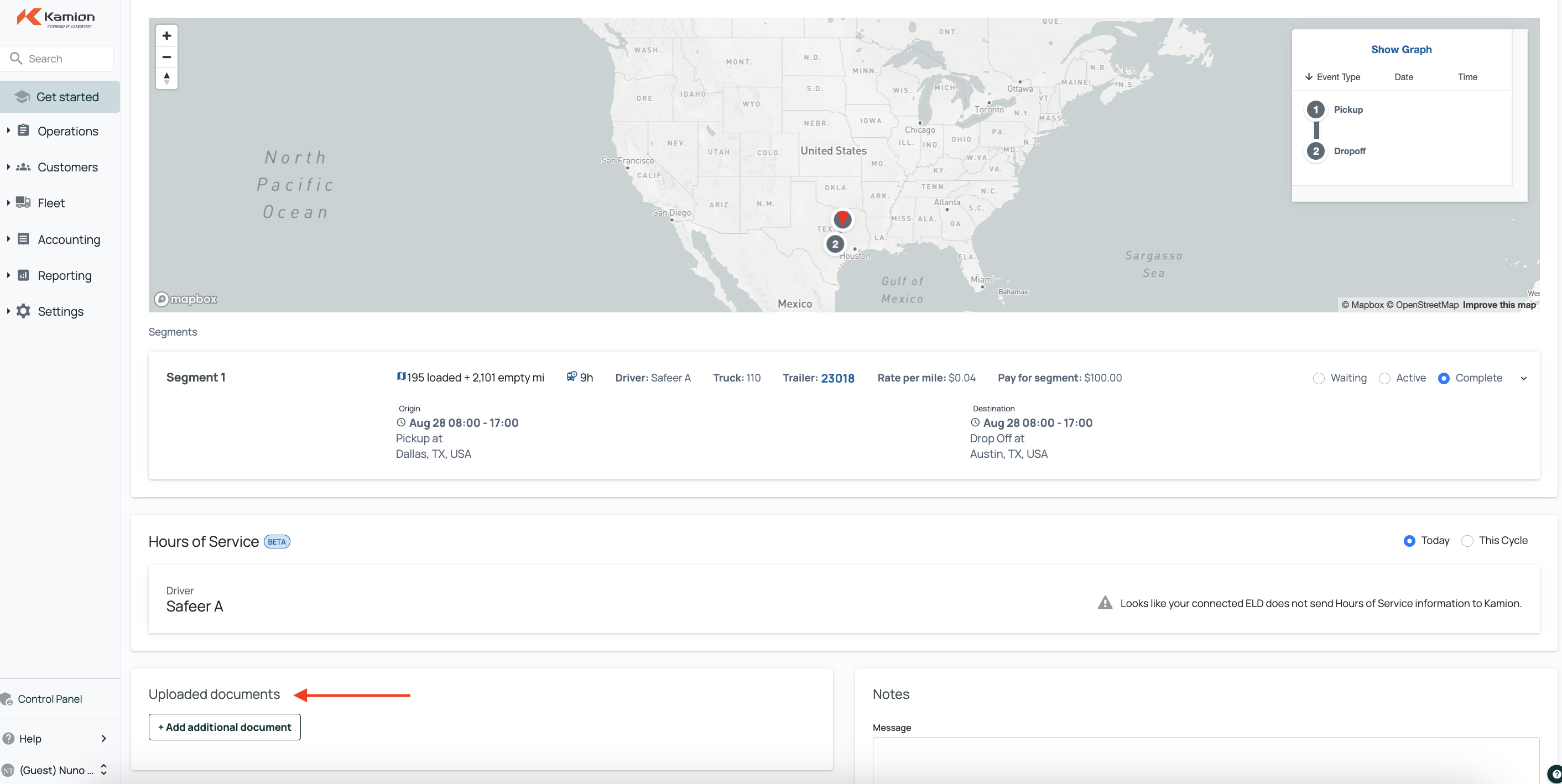 Uploading the POD Loadsmart